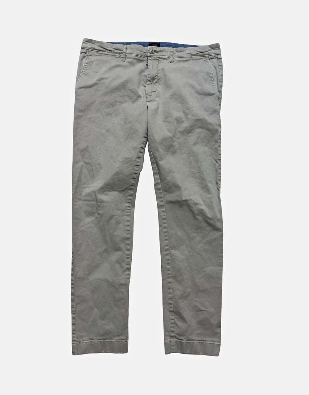 J.CREW 484 Slim Chino Pants Mens 33W Gray Cotton Twill Stretch Straight